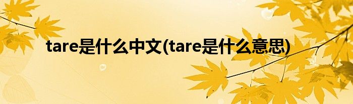 tare是什么中文tare是什么意思