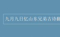 教育动态信息：九月九日忆山东兄弟古诗翻译