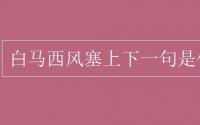 教育动态信息：白马西风塞上下一句是什么