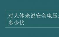 教育动态信息：对人体来说安全电压是多少伏