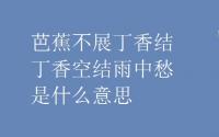 教育动态信息：芭蕉不展丁香结丁香空结雨中愁是什么意思