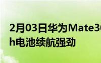 2月03日华为Mate30系列电池曝光4200mAh电池续航强劲