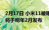 2月17日 小米11被曝将搭载骁龙875处理器 将于明年2月发布