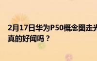 2月17日华为P50概念图走光 真的全面屏和鸿蒙系统系统会真的好闻吗？