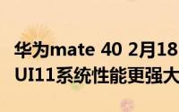 华为mate 40 2月18日最新消息 环绕天线EMUI11系统性能更强大