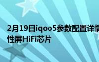 2月19日iqoo5参数配置详情 120Hz三星有机发光二极管柔性屏HiFi芯片