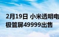 2月19日 小米透明电视出现:55寸有机发光二极管屏49999出售