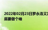 2022年02月23日罗永浩又发微博求助网友了所以这次他到底要做个啥