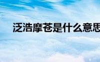 泛浩摩苍是什么意思（泛浩摩苍的释义）