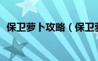 保卫萝卜攻略（保卫萝卜挑战34通关攻略）