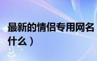 最新的情侣专用网名（最新的情侣专用网名有什么）