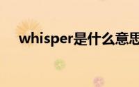 whisper是什么意思（whisper的释义）