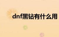 dnf黑钻有什么用（dnf黑钻的用途）