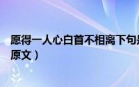 愿得一人心白首不相离下句是什么（愿得一人心白首不相离原文）