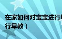 在家如何对宝宝进行早教（在家怎么对宝宝进行早教）