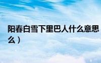 阳春白雪下里巴人什么意思（阳春白雪下里巴人的意思是什么）