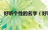 好听个性的名字（好听个性的名字有什么）