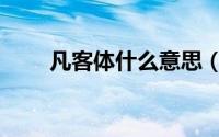 凡客体什么意思（凡客体有何意思）