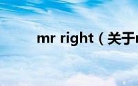 mr right（关于mr right的介绍）