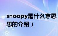 snoopy是什么意思（关于snoopy是什么意思的介绍）