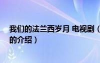 我们的法兰西岁月 电视剧（关于我们的法兰西岁月 电视剧的介绍）