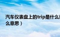 汽车仪表盘上的trip是什么意思（汽车仪表盘上的trip是什么意思）