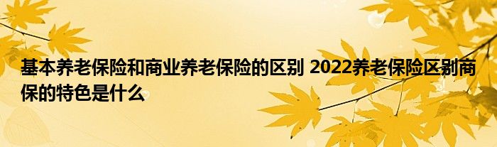 基本养老保险和商业养老保险的区别 2022养老保险区别商保的特色是什么