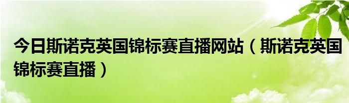 今日斯诺克英国锦标赛直播网站（斯诺克英国锦标赛直播）