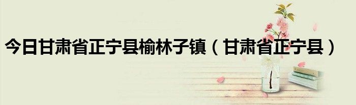 今日甘肃省正宁县榆林子镇甘肃省正宁县