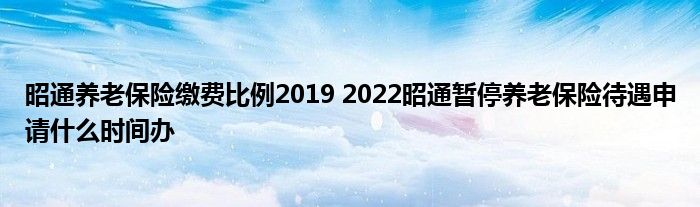 昭通养老保险缴费比例2019 2022昭通暂停养老保险待遇申请什么时间办