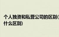 个人独资和私营公司的区别(个人独资企业和私营独资企业有什么区别)