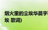 烟火里的尘埃华晨宇歌词(华晨宇 烟火里的尘埃 歌词)