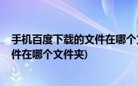 手机百度下载的文件在哪个文件夹2021(手机百度下载的文件在哪个文件夹)