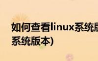 如何查看linux系统版本信息(如何查看linux系统版本)