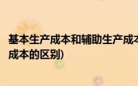 基本生产成本和辅助生产成本比例(基本生产成本和辅助生产成本的区别)