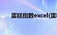 蛋糕指数excel(蛋糕指数是什么意思)