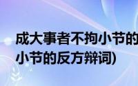 成大事者不拘小节的反面句子(成大事者不拘小节的反方辩词)