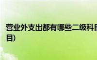 营业外支出都有哪些二级科目(营业外支出有哪些常用二级科目)