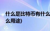 什么是比特币有什么用途(什么是比特币有什么用途)