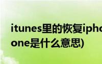 itunes里的恢复iphone是什么意思(恢复iphone是什么意思)