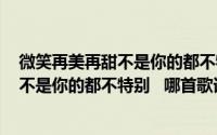 微笑再美再甜不是你的都不特别这是什么歌(微笑再美再甜 不是你的都不特别 哪首歌词中有这句)