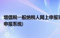 增值税一般纳税人网上申报实训总结(增值税一般纳税人网上申报系统)