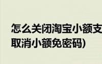 怎么关闭淘宝小额支付免密码(淘宝支付怎么取消小额免密码)