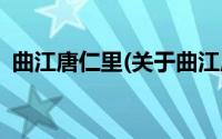 曲江唐仁里(关于曲江唐仁里当前房价介绍)