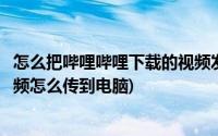 怎么把哔哩哔哩下载的视频发到电脑(哔哩哔哩手机下载的视频怎么传到电脑)