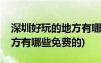 深圳好玩的地方有哪些免费的(深圳好玩的地方有哪些免费的)