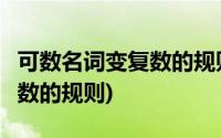 可数名词变复数的规则5种情况(可数名词变复数的规则)