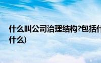 什么叫公司治理结构?包括什么?(什么叫公司治理结构 包括什么)