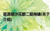 富通丽沙花都二期商铺(关于富通丽沙花都二期商铺当前房价介绍)