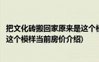 把文化砖搬回家原来是这个模样(关于把文化砖搬回家原来是这个模样当前房价介绍)